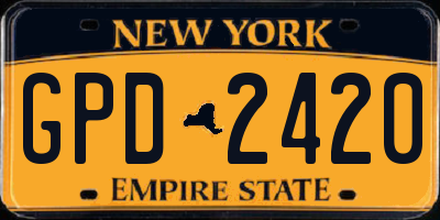 NY license plate GPD2420
