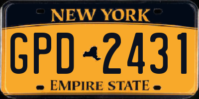 NY license plate GPD2431