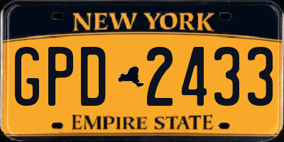 NY license plate GPD2433