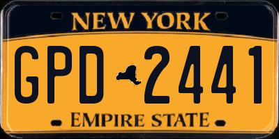 NY license plate GPD2441