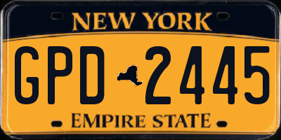 NY license plate GPD2445