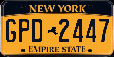 NY license plate GPD2447