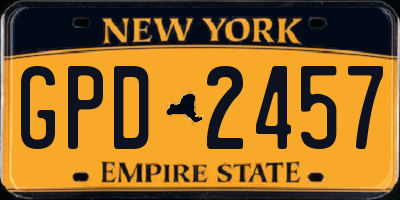 NY license plate GPD2457