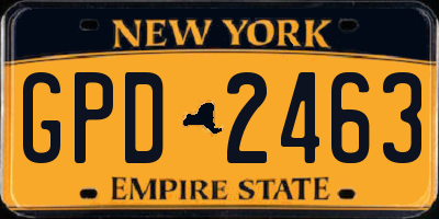 NY license plate GPD2463