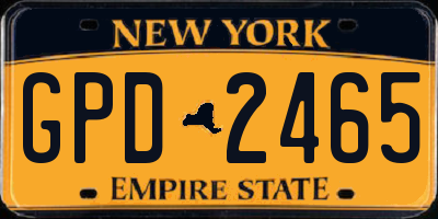 NY license plate GPD2465