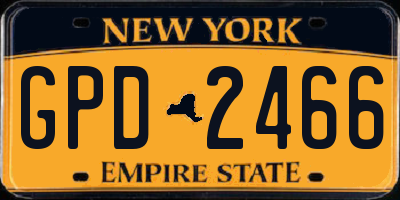 NY license plate GPD2466