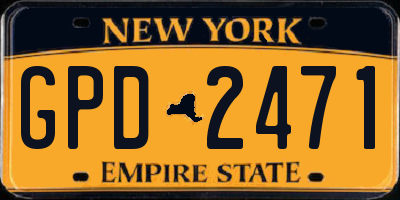 NY license plate GPD2471