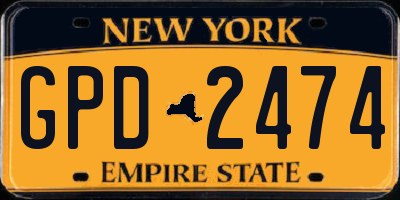 NY license plate GPD2474