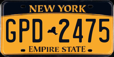 NY license plate GPD2475