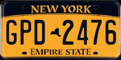 NY license plate GPD2476