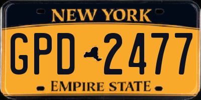NY license plate GPD2477