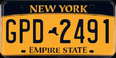 NY license plate GPD2491