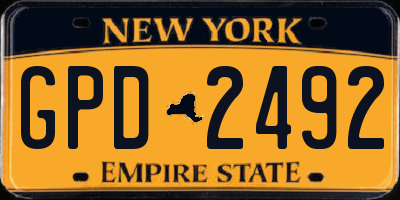 NY license plate GPD2492