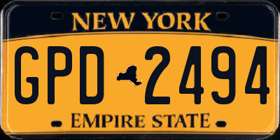 NY license plate GPD2494
