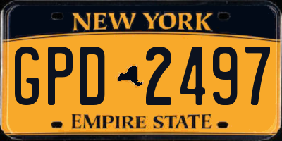 NY license plate GPD2497