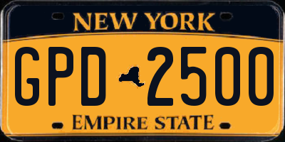 NY license plate GPD2500