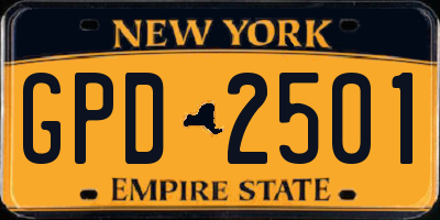 NY license plate GPD2501