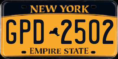 NY license plate GPD2502