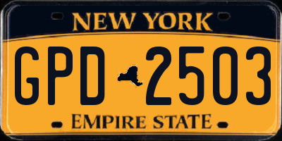 NY license plate GPD2503
