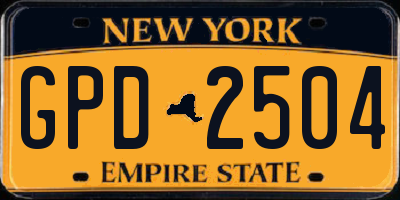 NY license plate GPD2504