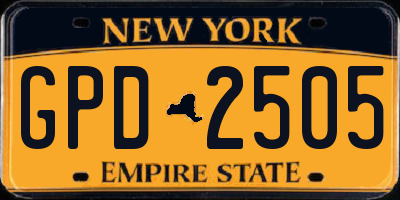 NY license plate GPD2505