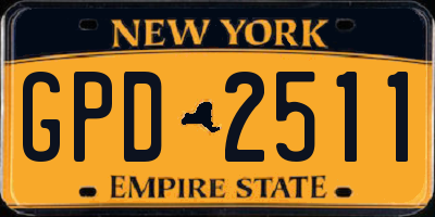 NY license plate GPD2511
