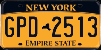 NY license plate GPD2513