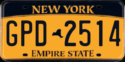 NY license plate GPD2514