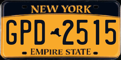 NY license plate GPD2515