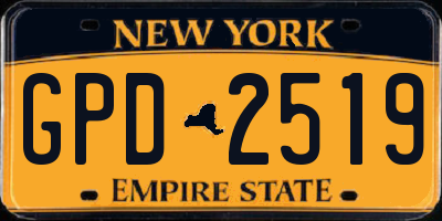 NY license plate GPD2519
