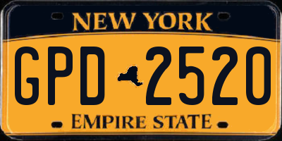 NY license plate GPD2520