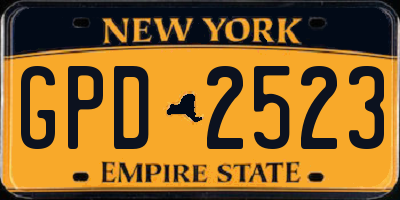 NY license plate GPD2523