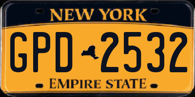 NY license plate GPD2532