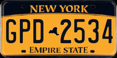 NY license plate GPD2534