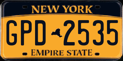 NY license plate GPD2535