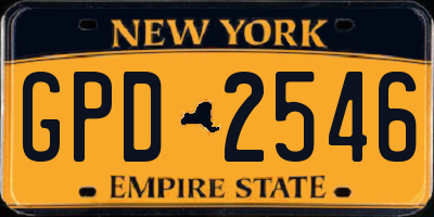 NY license plate GPD2546