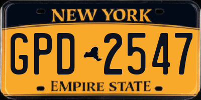 NY license plate GPD2547