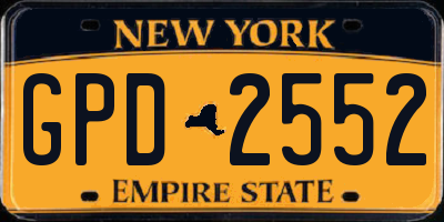 NY license plate GPD2552
