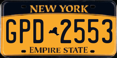 NY license plate GPD2553