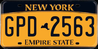 NY license plate GPD2563