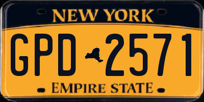 NY license plate GPD2571