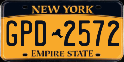 NY license plate GPD2572