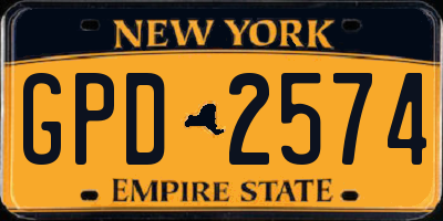 NY license plate GPD2574