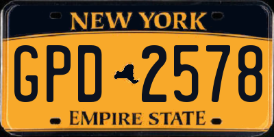 NY license plate GPD2578