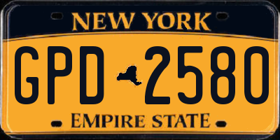 NY license plate GPD2580