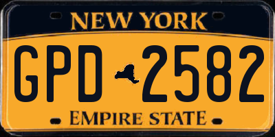 NY license plate GPD2582