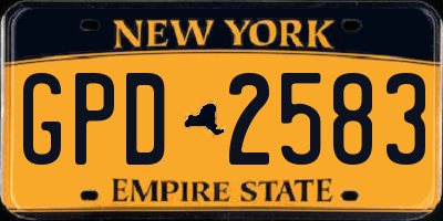 NY license plate GPD2583