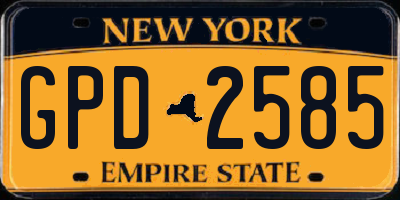 NY license plate GPD2585