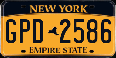 NY license plate GPD2586