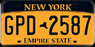 NY license plate GPD2587
